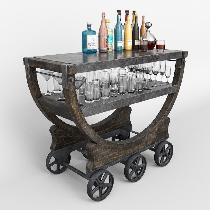 Cart Wallpaper Factory Bar 3d Model - Drawer , HD Wallpaper & Backgrounds