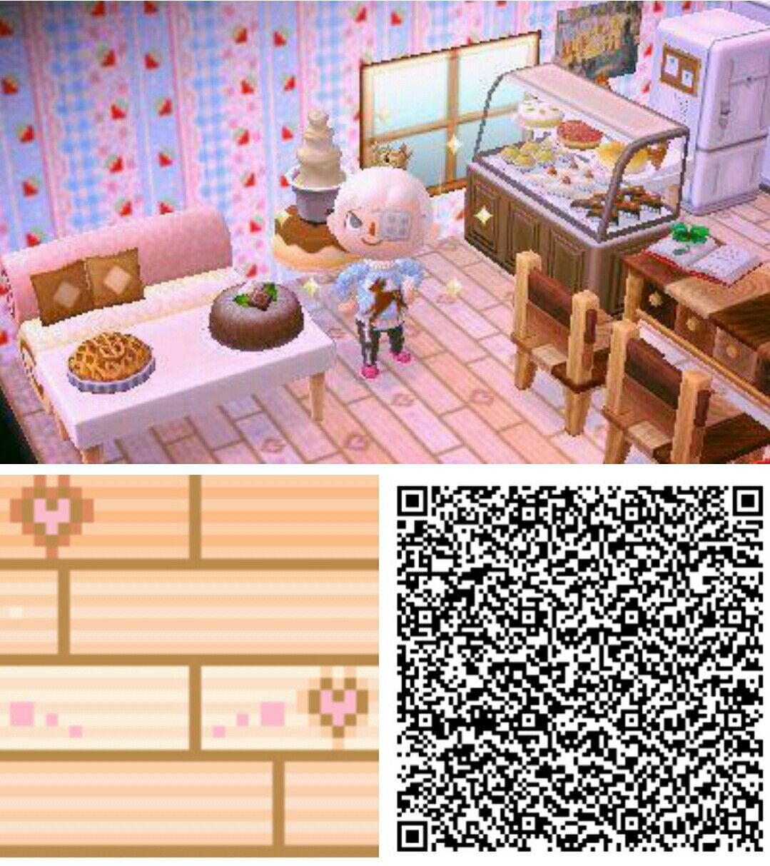Cream Heart Wooden Floor Animal Crossing Qr Animal Acnl Qr Code