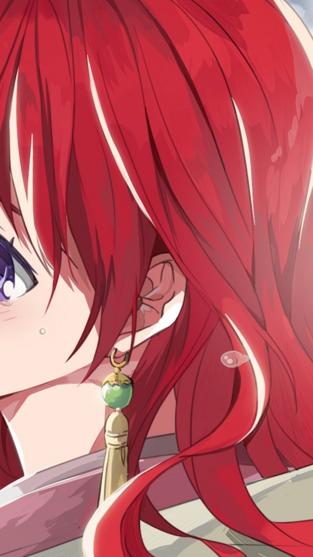 Akatsuki No Yona, Yona, Tears, Redhead, Clouds - Iphone Akatsuki No Yona , HD Wallpaper & Backgrounds