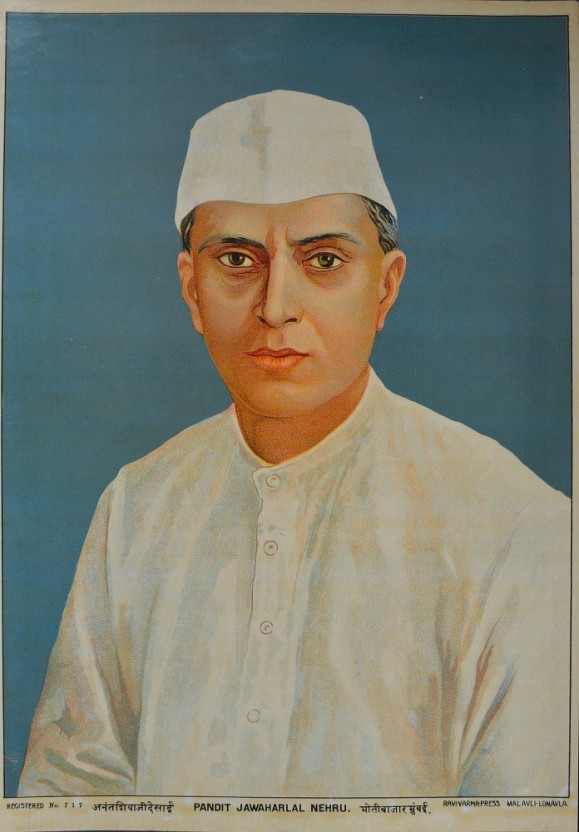 Pandit Jawaharlal Nehru Oleograph Paper Print - Vintage Clothing , HD Wallpaper & Backgrounds
