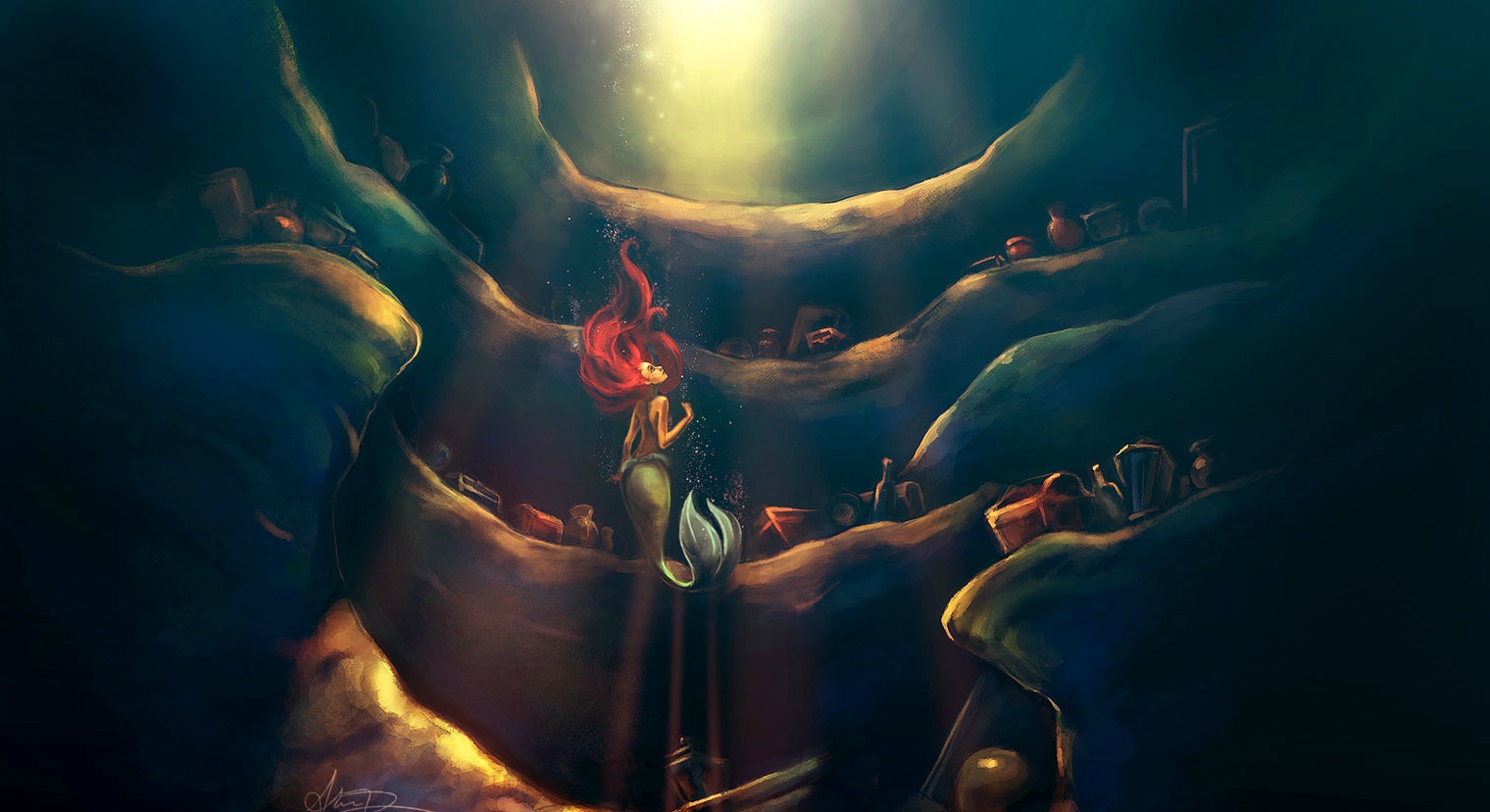 Mermaid Wallpaper And Background Image - Little Mermaid Famous Scenes , HD Wallpaper & Backgrounds