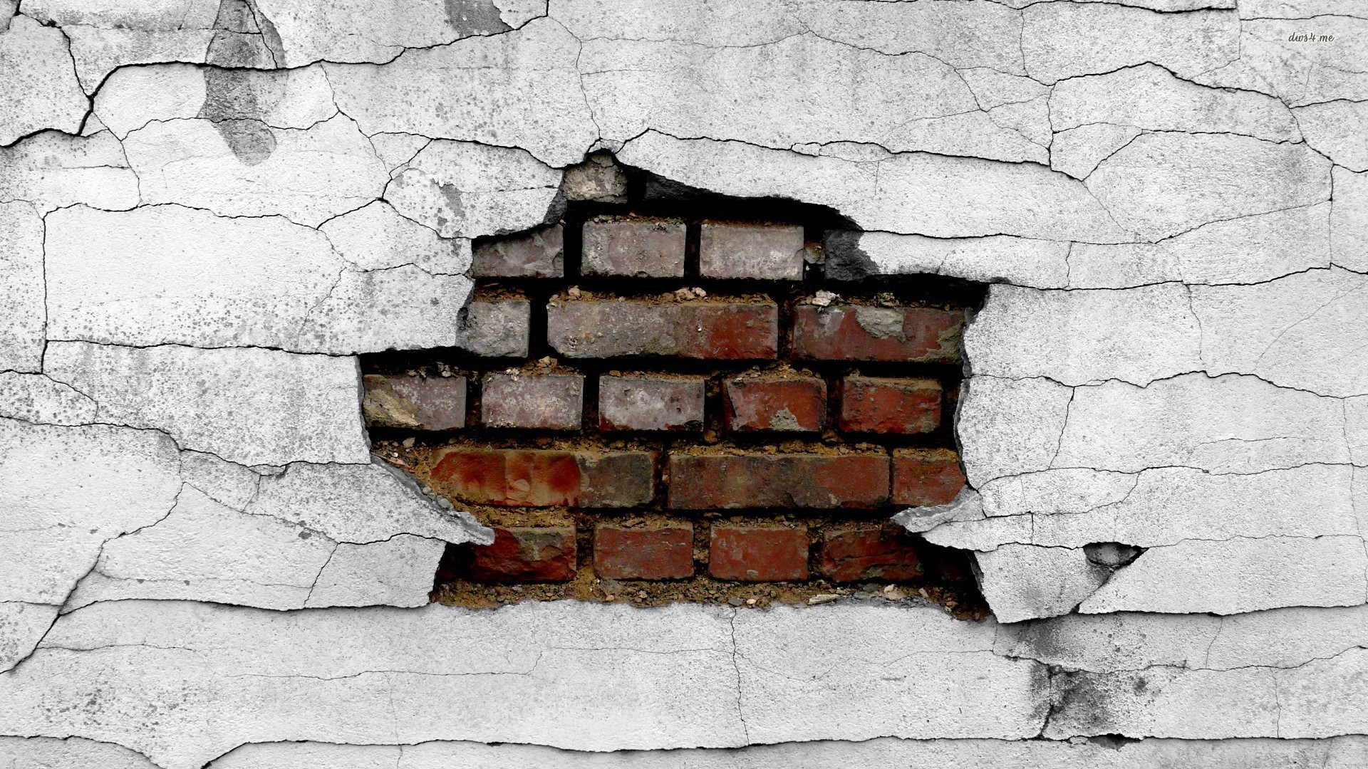 Cracked Brick Wall Wallpaper - Brick Wall Cracked , HD Wallpaper & Backgrounds