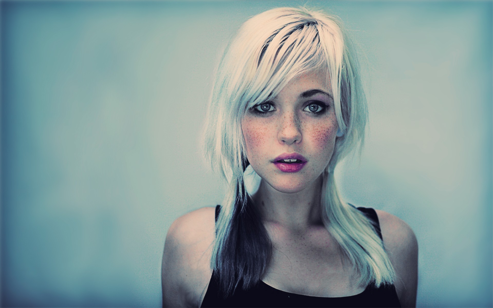 Simple Background Women Face Blonde Freckles Devon Jade