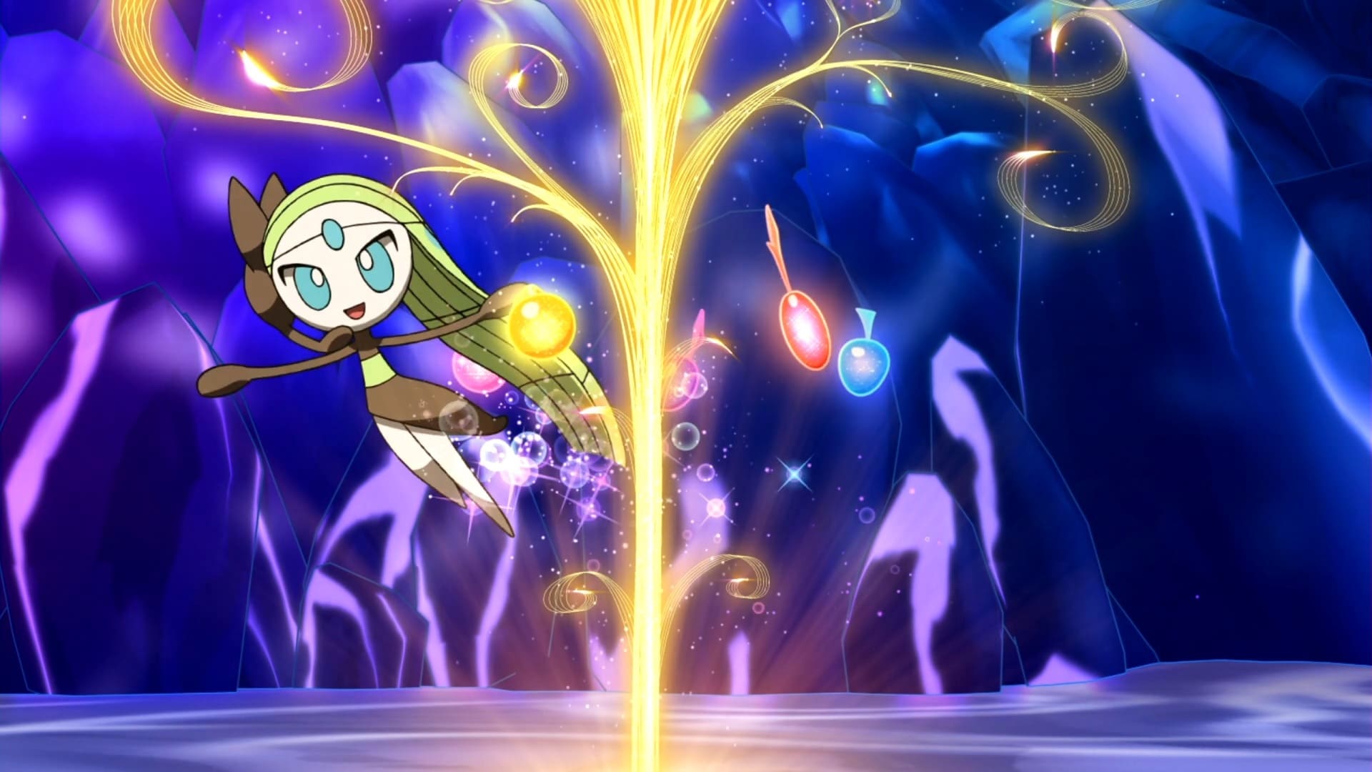 Meloetta's Moonlight Serenade - Pokemon Meloetta Moonlight Serenade Melody Berries , HD Wallpaper & Backgrounds