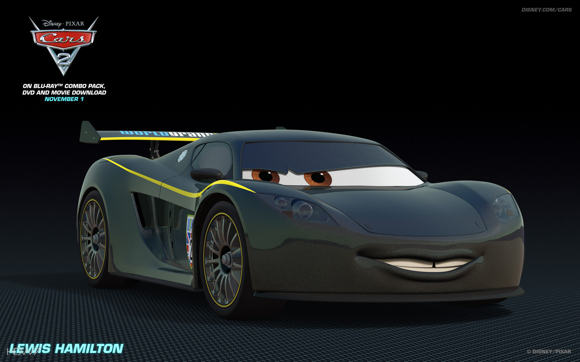 Cars 2 The Video Game Lewis Hamilton Widescreen Wallpaper - Cars 2 Black Car , HD Wallpaper & Backgrounds