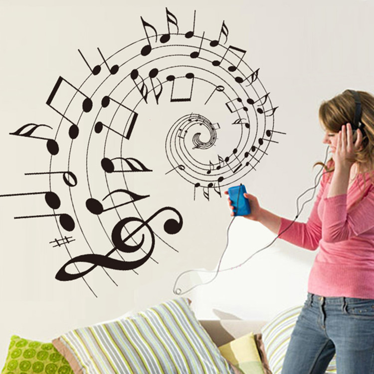 60*90 Cm Envío Libre Rotación Notas Musicales Wallpaper - Gambar Dinding Untuk Kelas , HD Wallpaper & Backgrounds