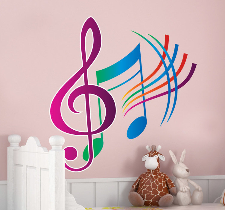 Colourful Musical Notes Sticker - Signo Musical , HD Wallpaper & Backgrounds