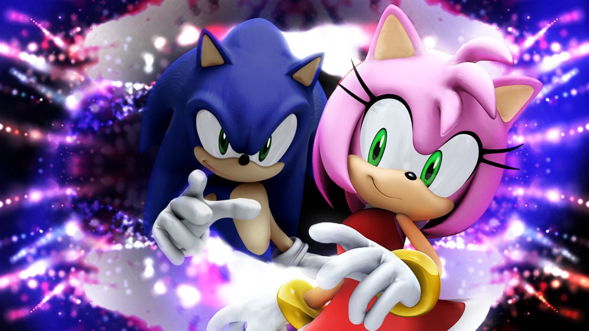 Amy Rose Fondo De Pantalla Called Amy And Sonic - Sonic And Amy Hd , HD Wallpaper & Backgrounds