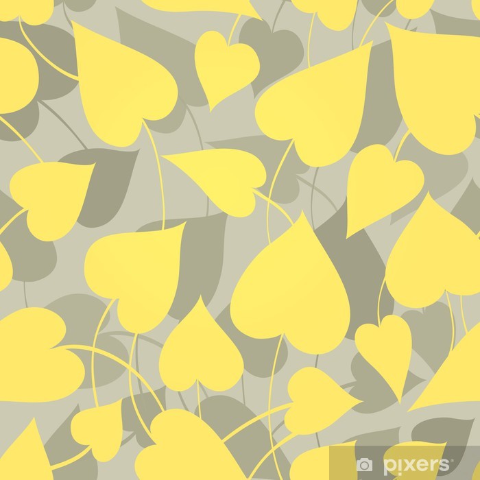 Floral Wallpaper / Yellow Leafs On Gray Background - Duvar Kağıtları Sarı Gri , HD Wallpaper & Backgrounds