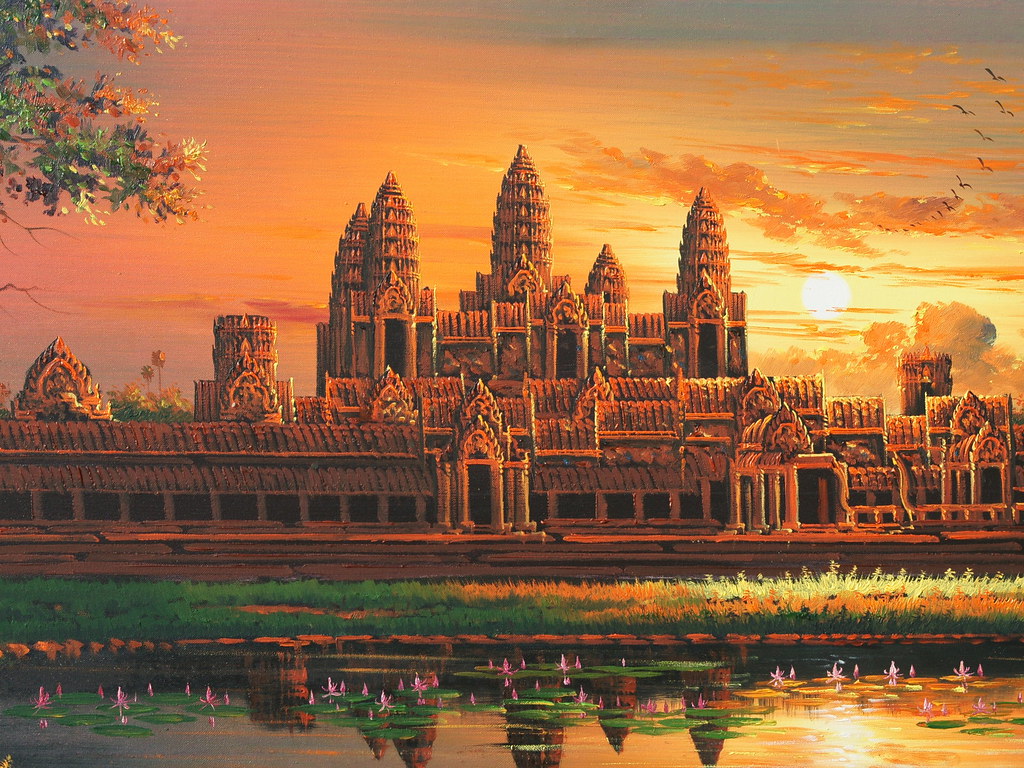Khmer Art Painting - Angkor Wat Wallpaper Hd , HD Wallpaper & Backgrounds