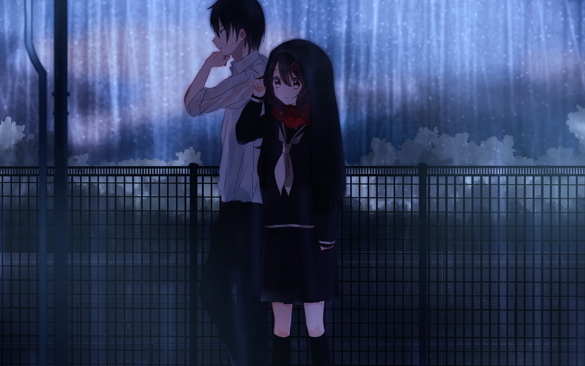 Man And Woman Anime Characters, Couple, Rain, Anime - Sad Couple In Rain , HD Wallpaper & Backgrounds