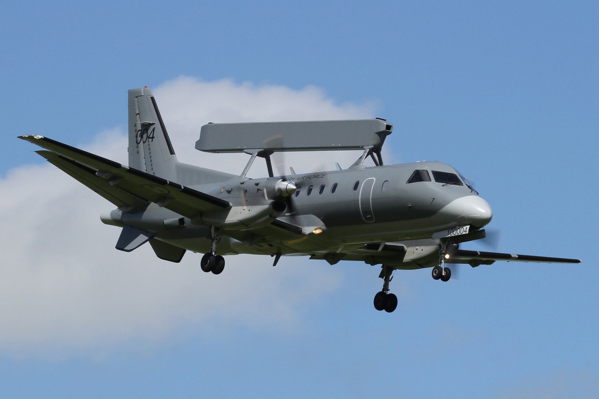 Saab 340 Aew&c Plane Far Radar Detection And Management - Light Transport Aircraft Military , HD Wallpaper & Backgrounds