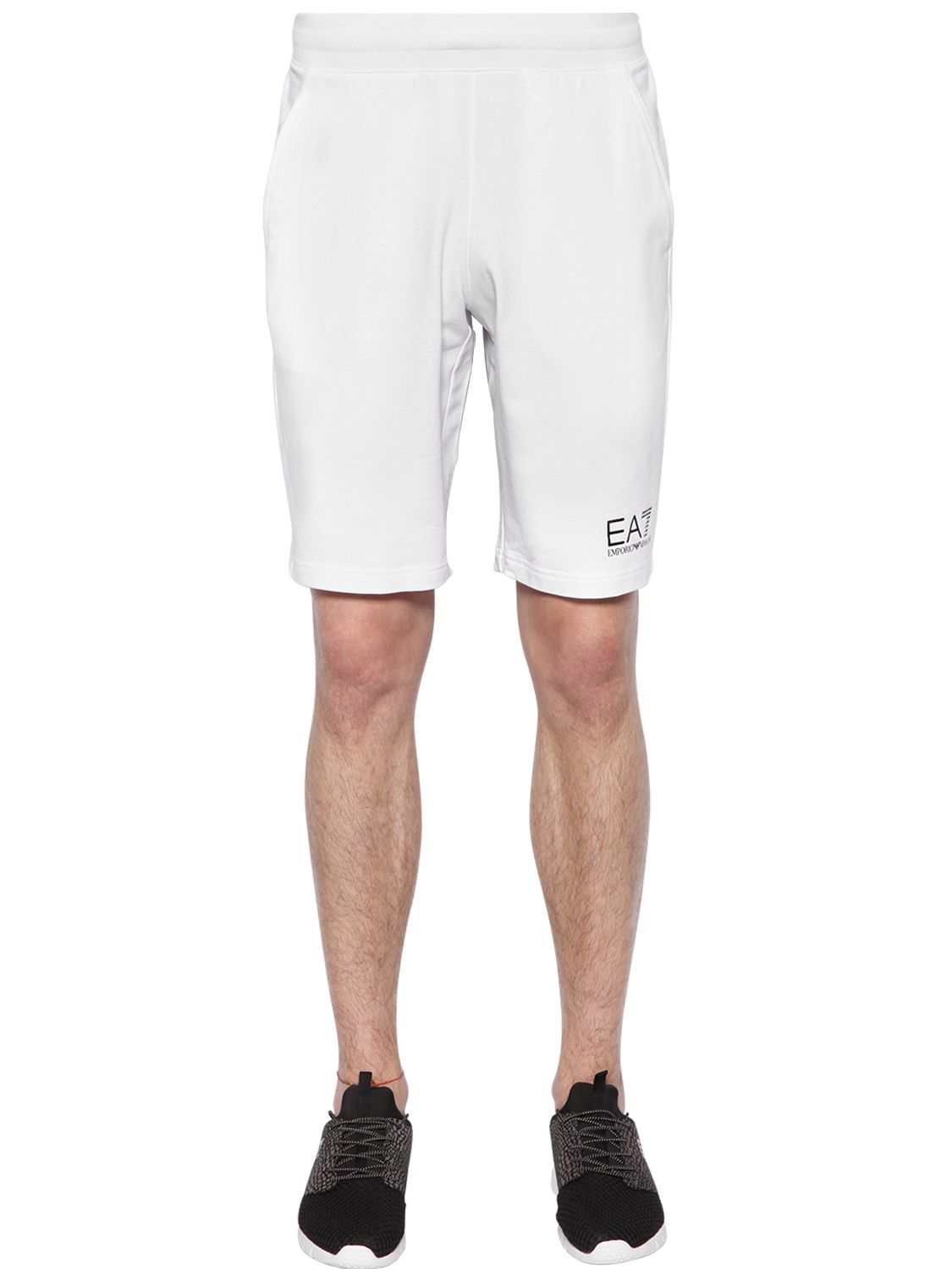 Ea7 Emporio Armani Logo Cotton Shorts White Men Clothing,armani - Board Short , HD Wallpaper & Backgrounds