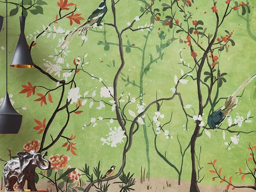 Oriental Wallpaper, Pvc Free, Eco, Washable La Selva - Carta Da Parati Motivi Orientali , HD Wallpaper & Backgrounds