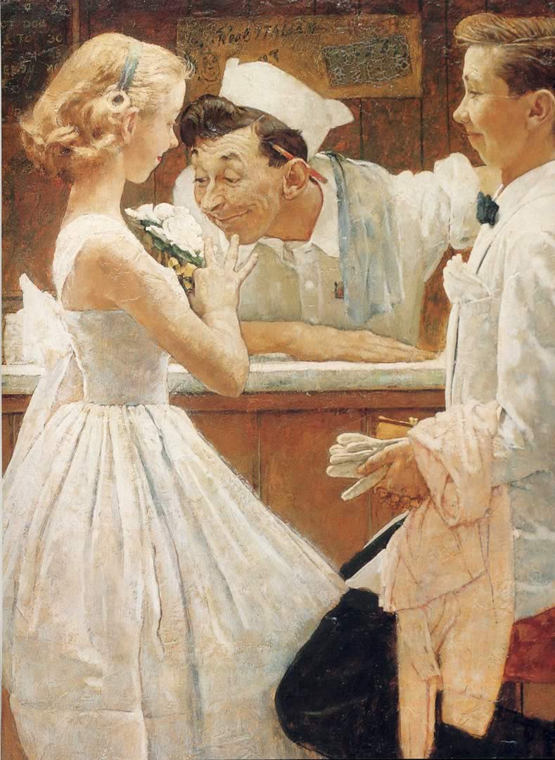 After The Prom Close Up - Norman Rockwell Paintings , HD Wallpaper & Backgrounds