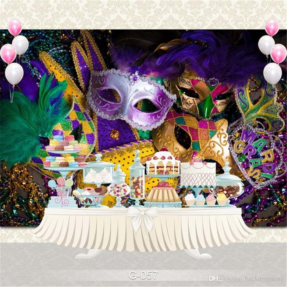 2019 Masquerade Carnival Photo Booth Backdrop Vinyl - Mardi Gras Masks , HD Wallpaper & Backgrounds