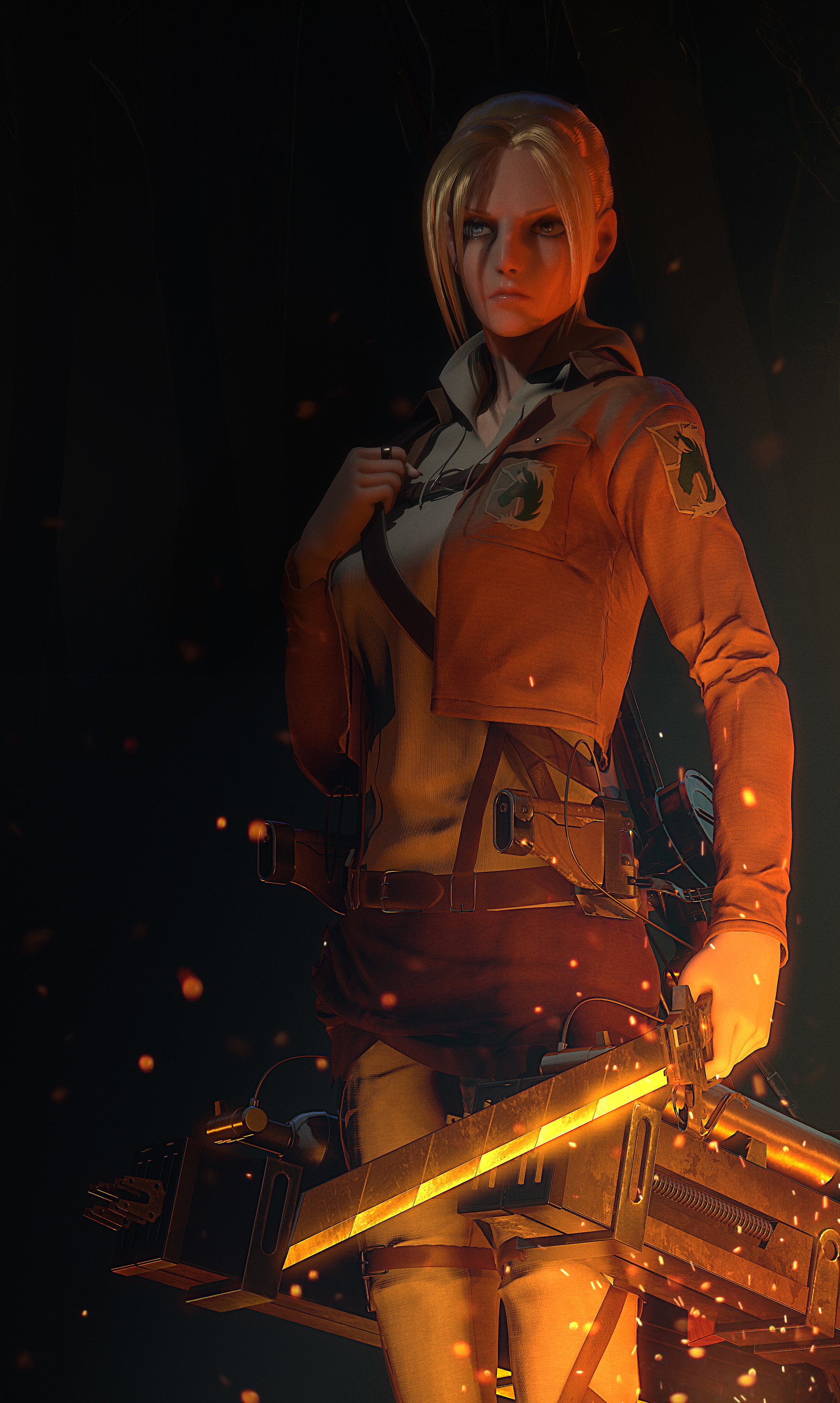 Annie Leonhart Fanart - Darkness , HD Wallpaper & Backgrounds