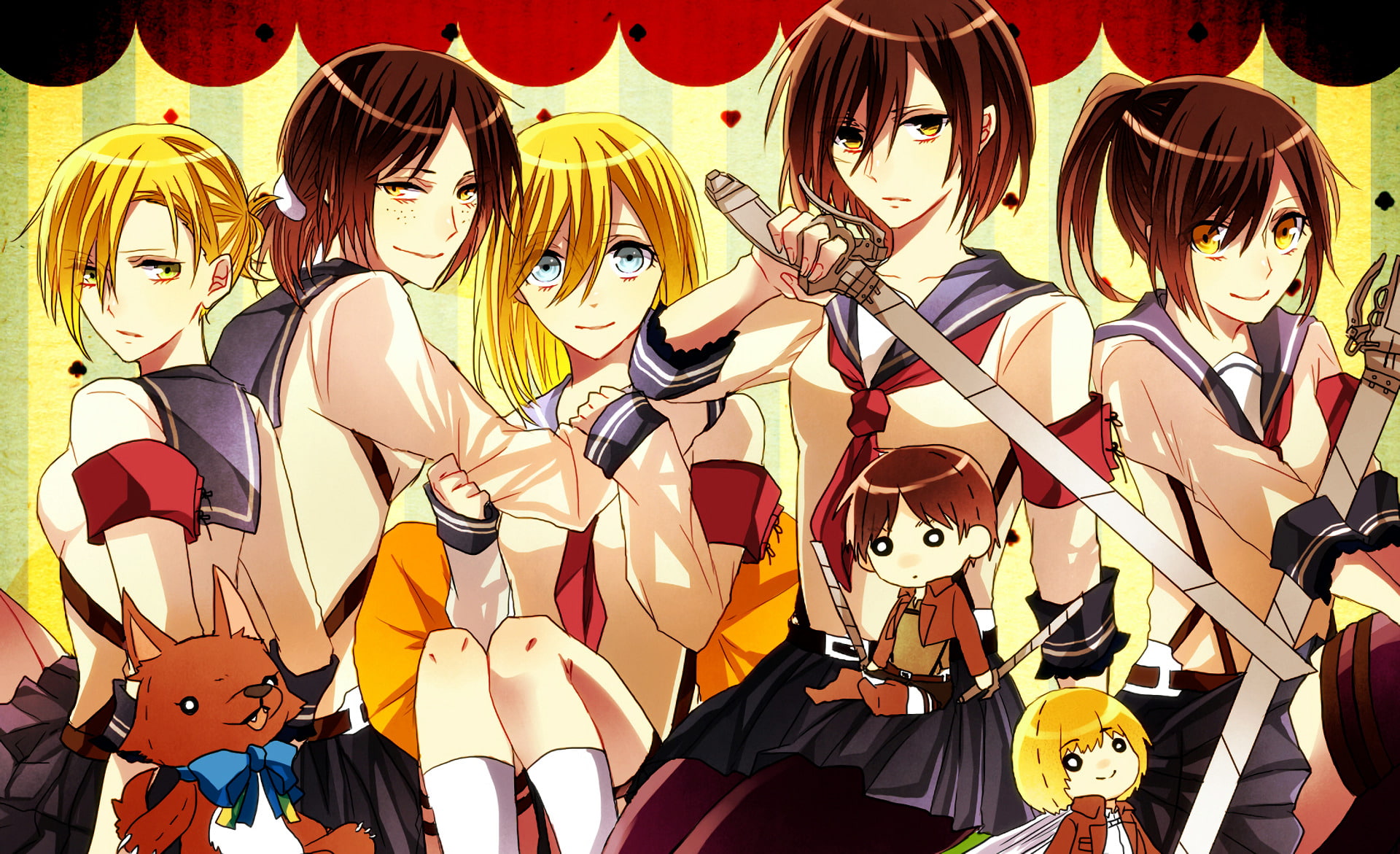 Anime, Attack On Titan, Annie Leonhart, Armin Arlert, - Attack On Titan Mikasa Breasts , HD Wallpaper & Backgrounds