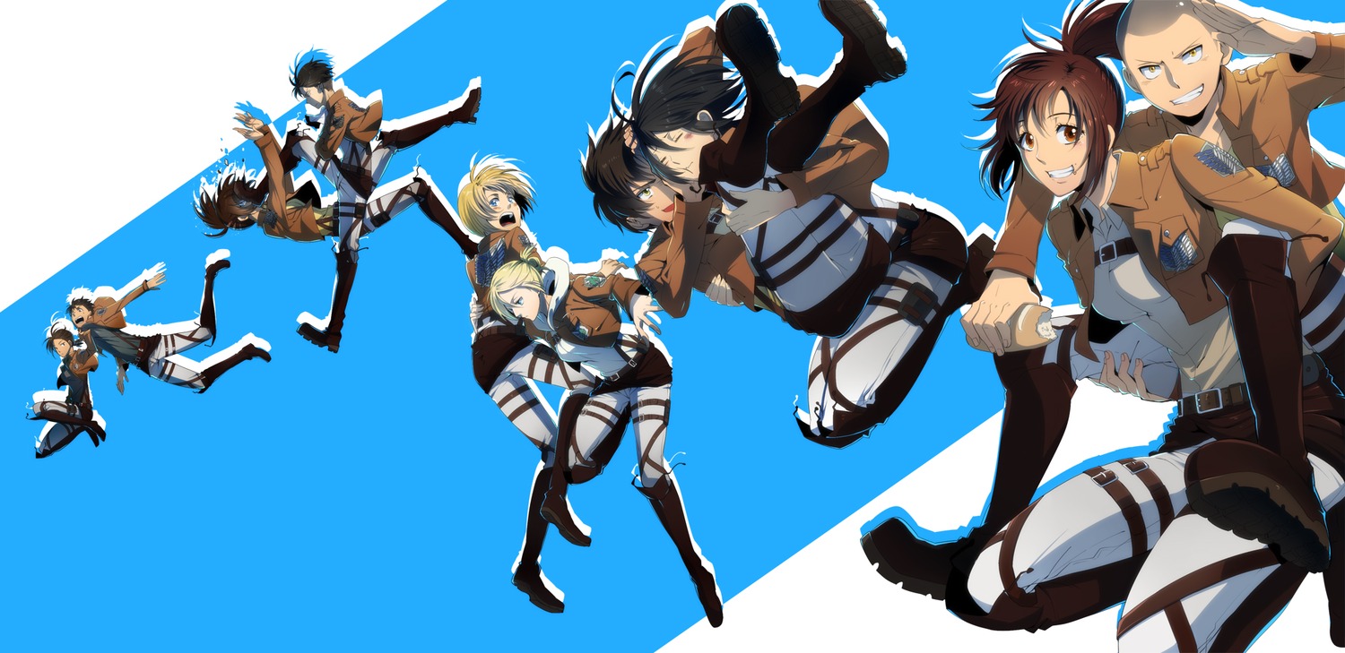 Annie Leonhardt Armin Arlelt Connie Springer Eren Jaeger - Levi Eren Mikasa Annie , HD Wallpaper & Backgrounds