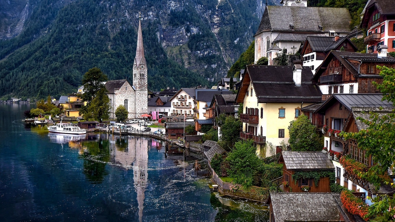 Wallpaper Hallstatt, Austria, Hallstatt Lake, Alps - Bad Goisern , HD Wallpaper & Backgrounds