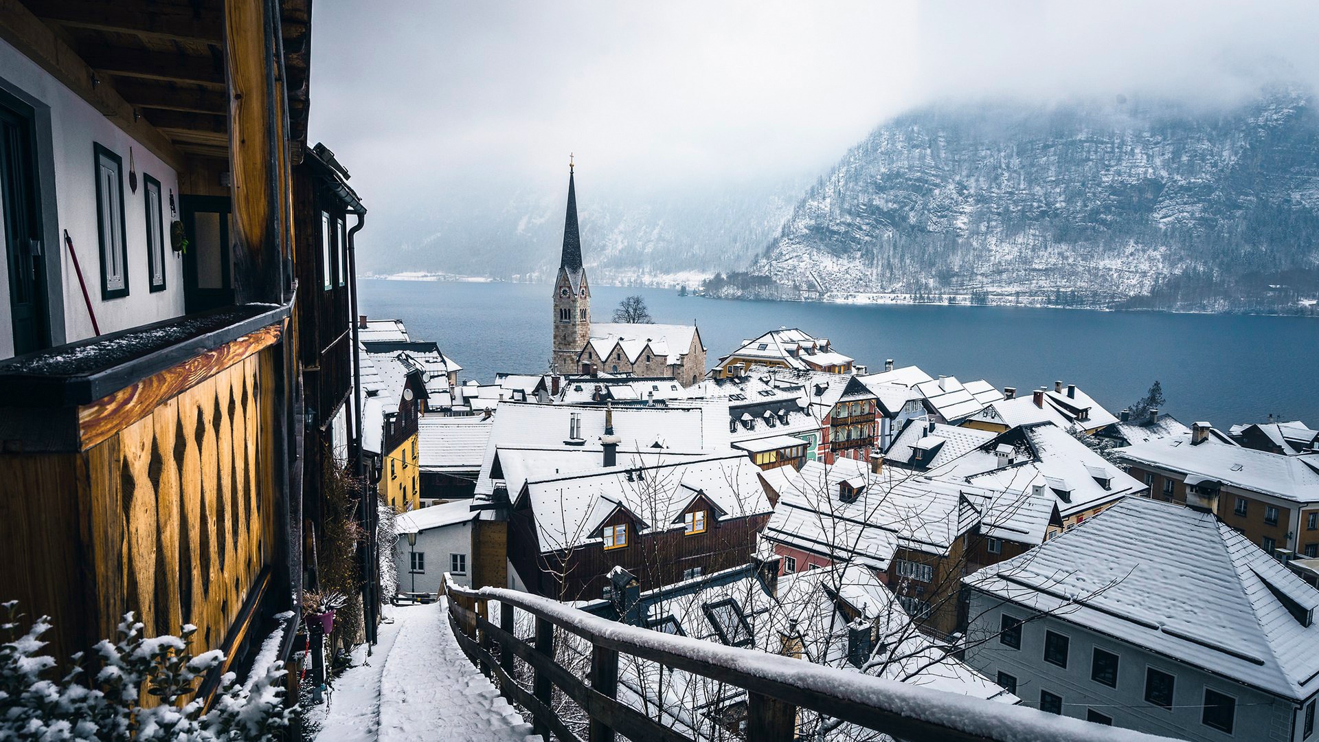 Landscape Portrait - Austria Hallstatt In Winter , HD Wallpaper & Backgrounds