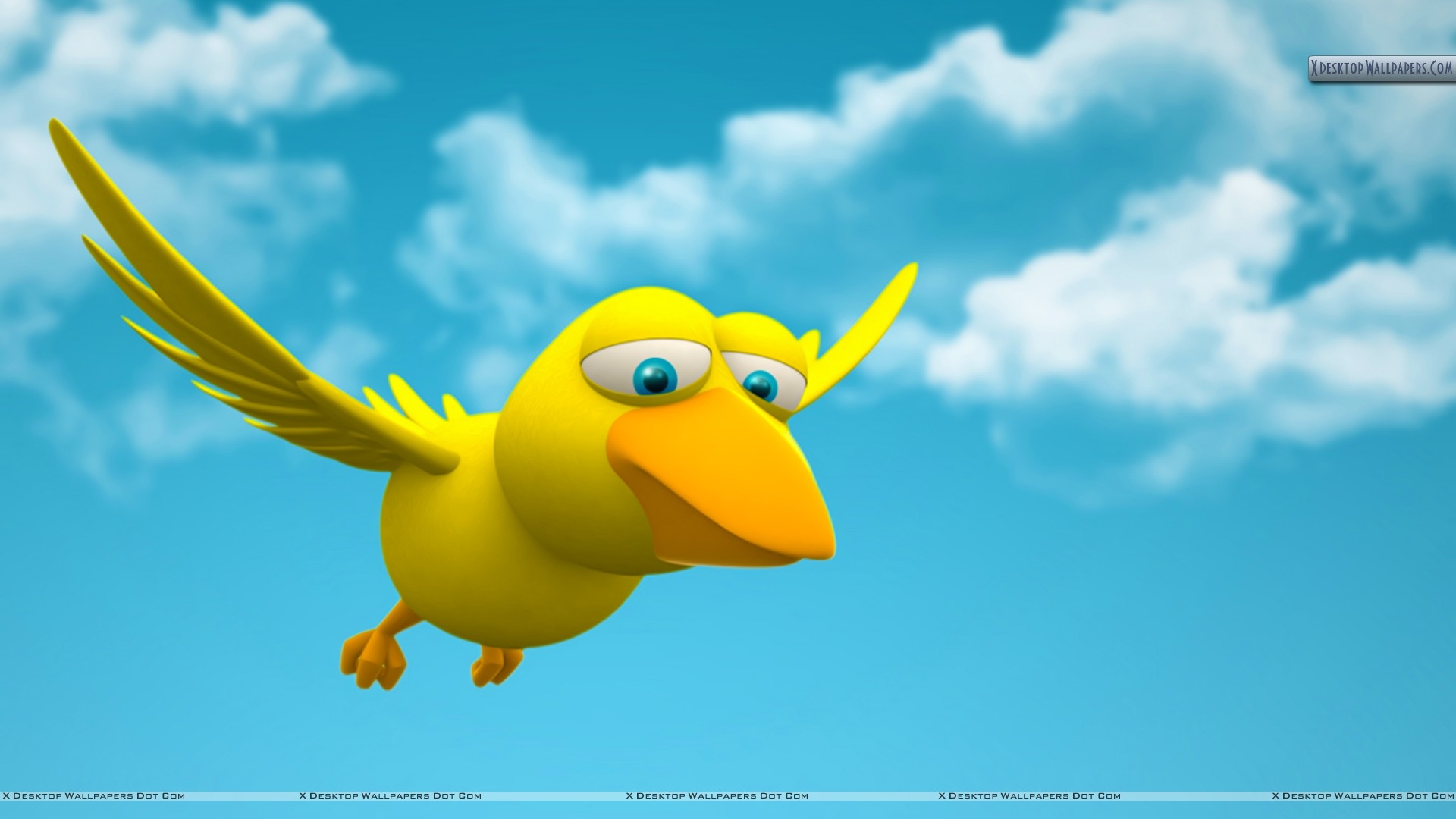 3d Cartoon Wallpaper - Animated Bird Flying In The Sky , HD Wallpaper & Backgrounds