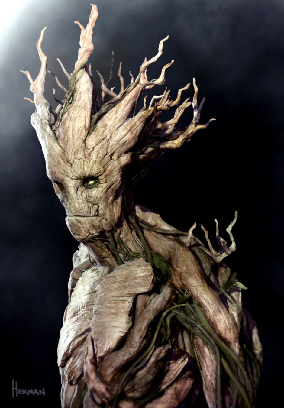 Groot Concept Art From Guardians Of The Galaxy Geektyrant - Grandpa Groot , HD Wallpaper & Backgrounds