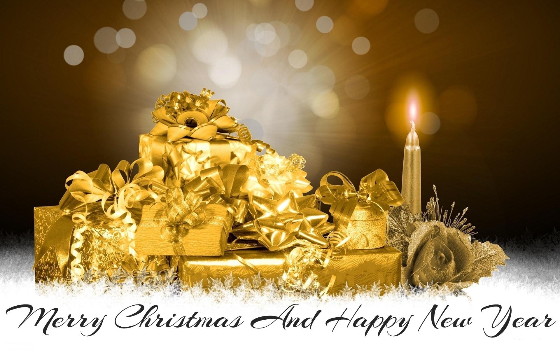 Merry Christmas And Happy New Year Wallpaper For Pc - Happy New Year Golden , HD Wallpaper & Backgrounds