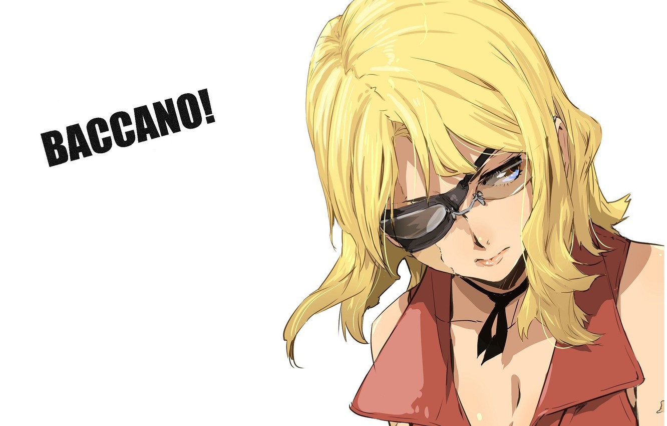 Photo Wallpaper Face, Glasses, Blonde, White Background, - Baccano Nice , HD Wallpaper & Backgrounds