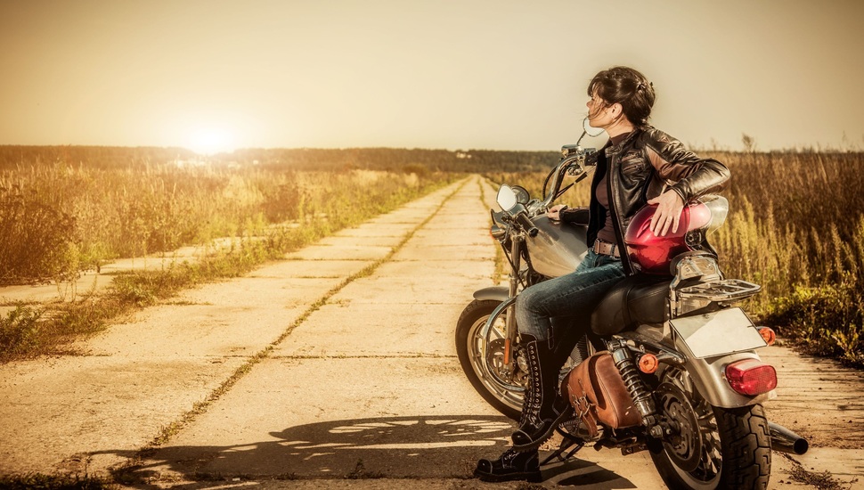 Bike, Mood, Motorcycle, Brunette, Bike, Girl Desktop - Девушка На Мотоцикле Фото , HD Wallpaper & Backgrounds