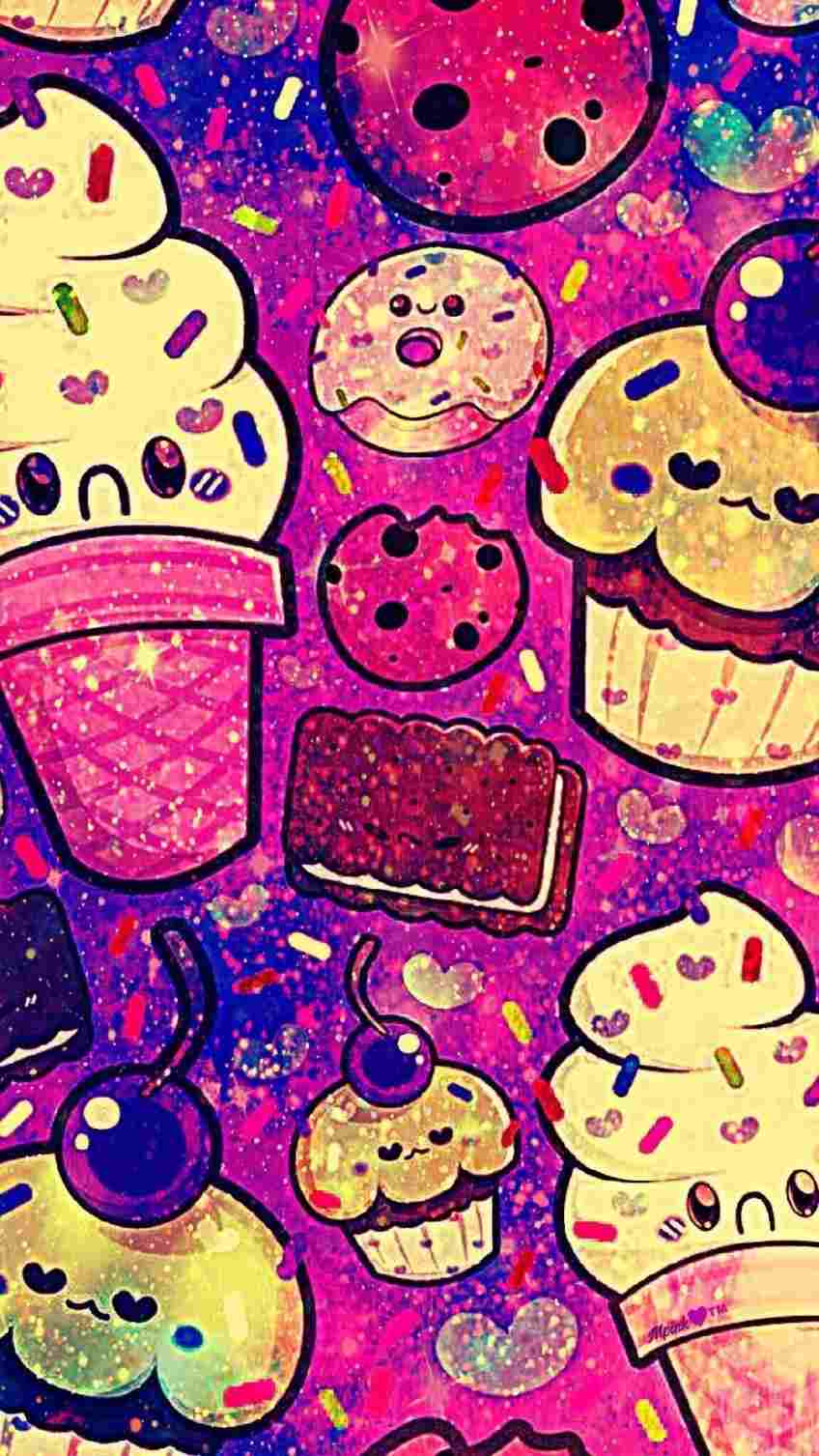 Wallpaper Androidwallpaper Iphonewallpaper Cute Galaxy - Colorful Girly Kawaii Cute , HD Wallpaper & Backgrounds