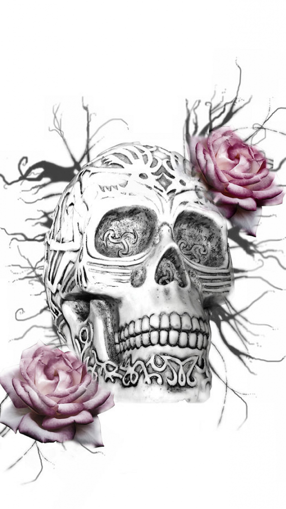 Skull Rose Wallpaper Hd , HD Wallpaper & Backgrounds