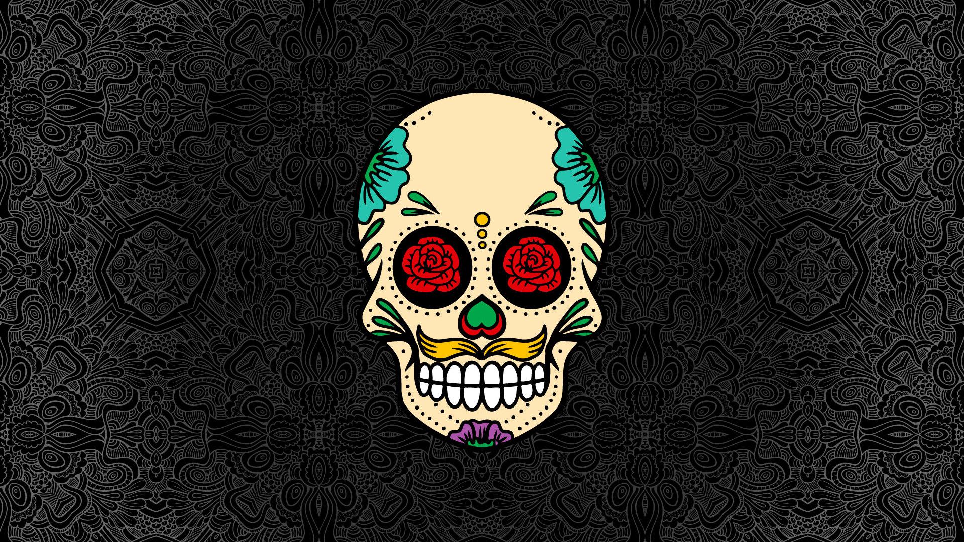 Skull And Flowers Wallpaper - 4k Resolution , HD Wallpaper & Backgrounds