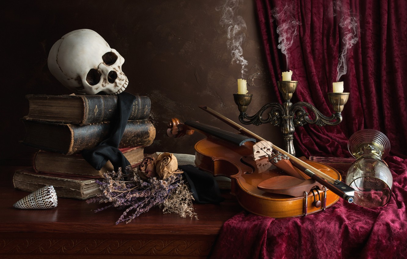 Photo Wallpaper Violin, Glass, Books, Skull, Candles, - Clancy's Ghost Recon Future Soldier , HD Wallpaper & Backgrounds
