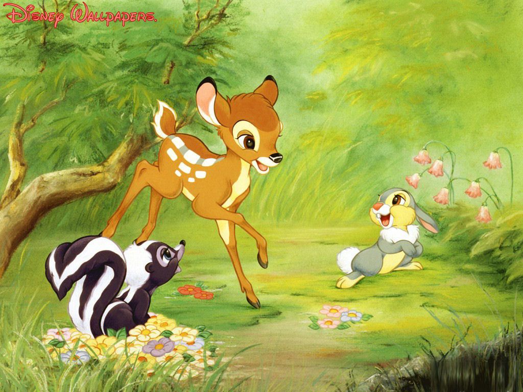 Flower Wallpaper - Bambi And Thumper And Flower , HD Wallpaper & Backgrounds