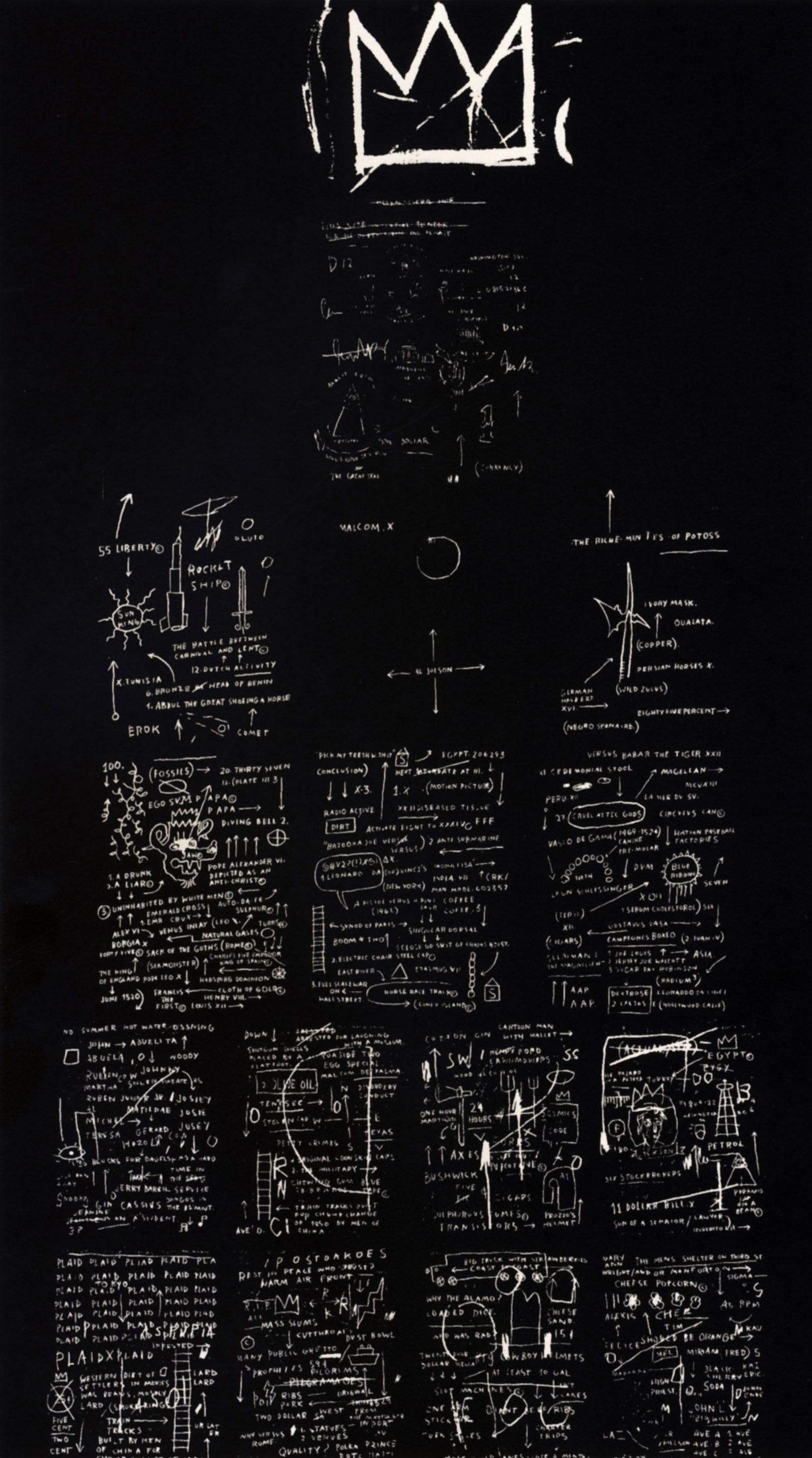 Jean-michel Basquiat, Tuxedo, 1983, Silkscreen On Canvas, - Jean Michel Basquiat Iphone , HD Wallpaper & Backgrounds