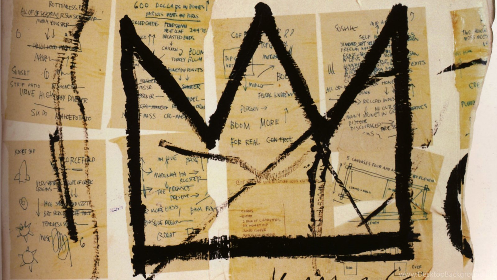 Jean-michel Basquiat 2 Jean Michel Basquiat Wallpaper - Basquiat Crowns , HD Wallpaper & Backgrounds