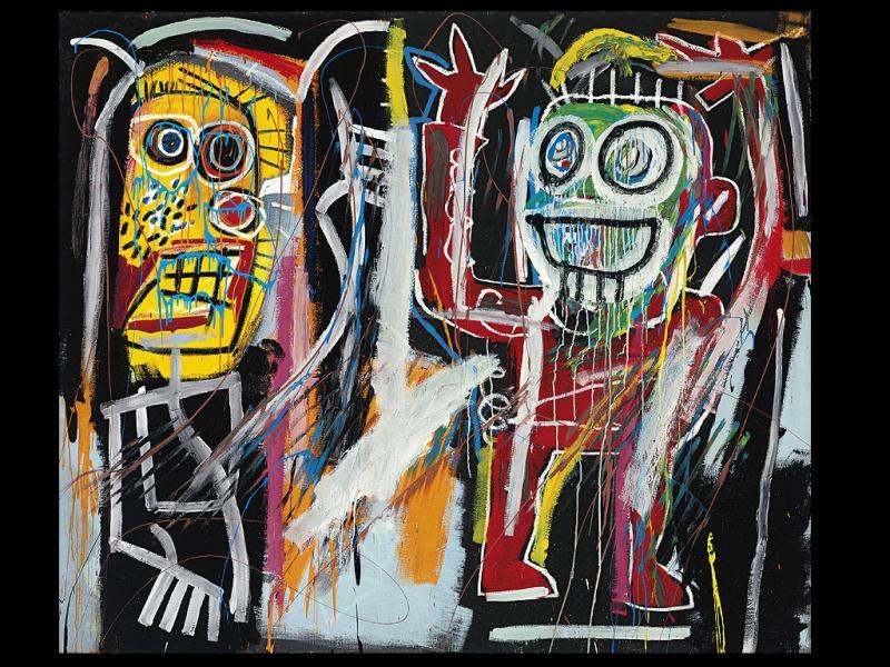 This Image Shows A Jean-michel Basquiat Painting Titled - Dustheads Jean Michel Basquiat , HD Wallpaper & Backgrounds