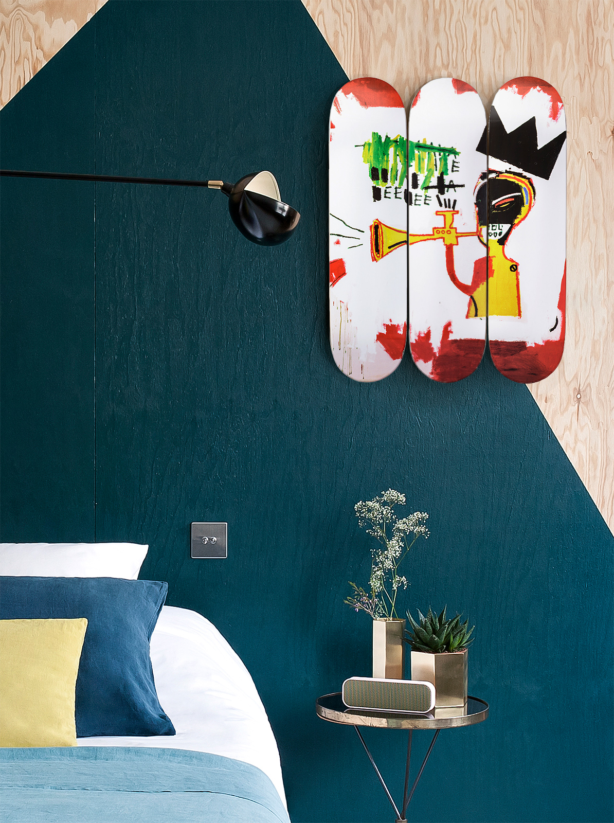 Trumpet - Jean - Michel Basquiat - Basquiat Triptych Skateboard , HD Wallpaper & Backgrounds