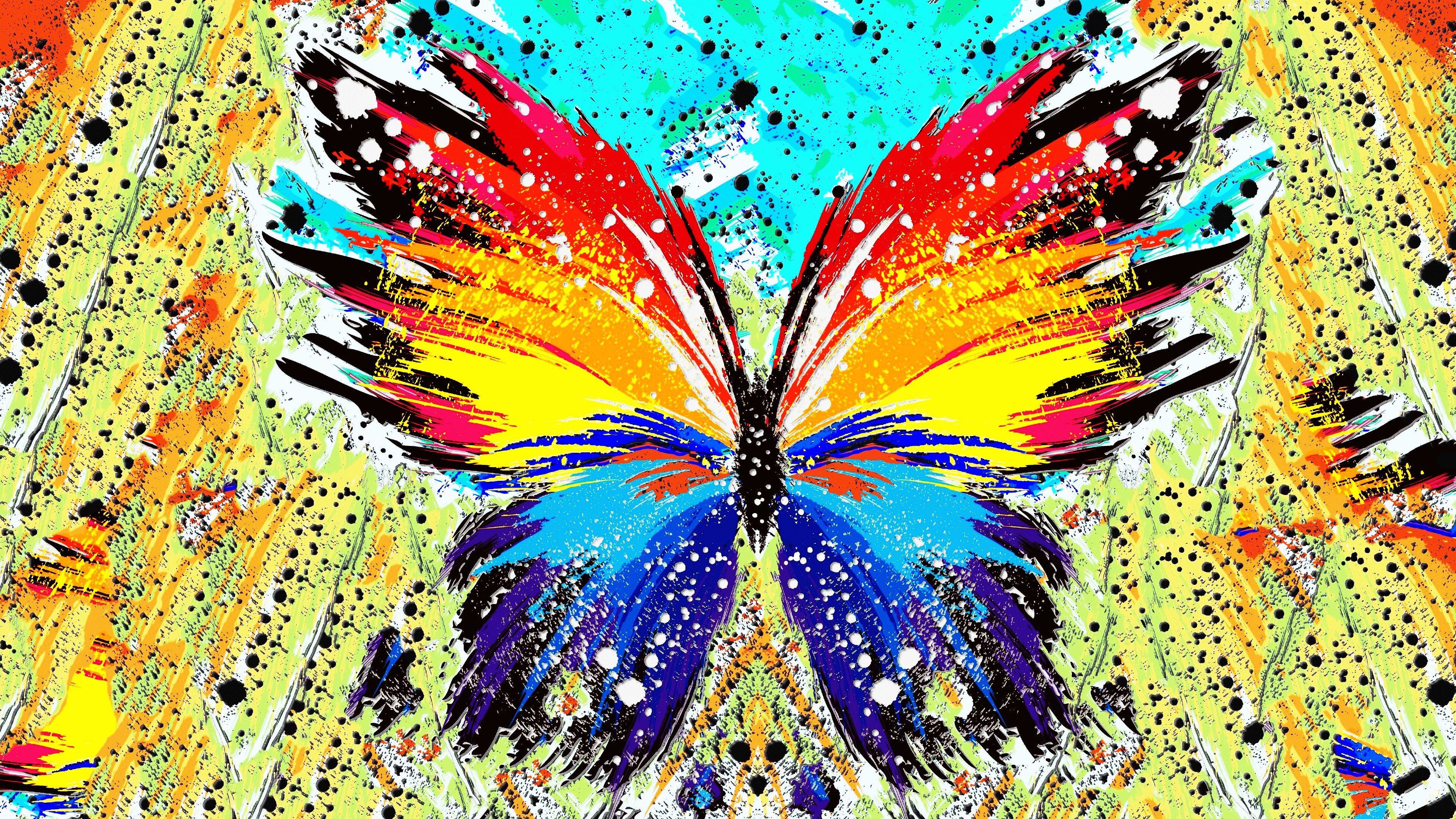 Abstract, Paint Splatter, Butterfly Wallpapers Hd / - Abstract Butterflies , HD Wallpaper & Backgrounds