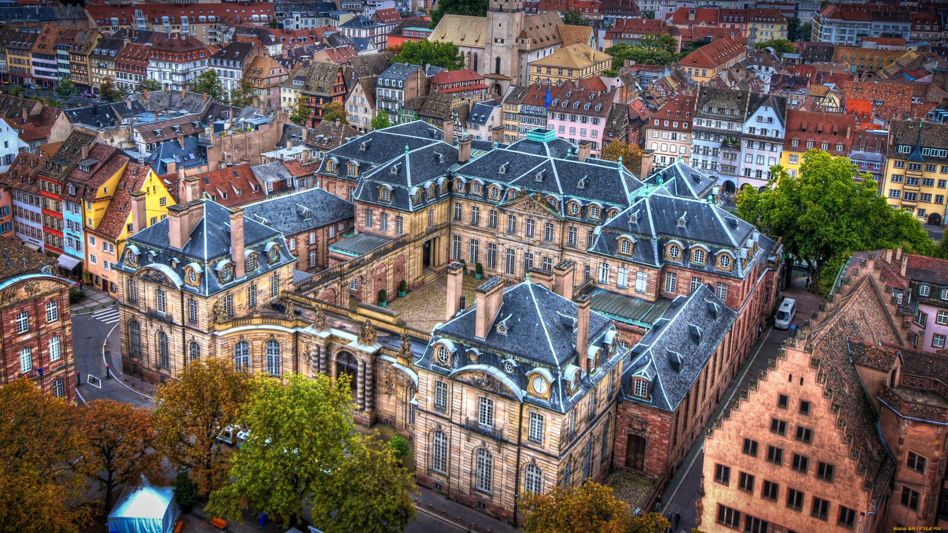 Birds Eye View, Landmark, Cityscape, Sky, Urban Area - Strasbourg , HD Wallpaper & Backgrounds
