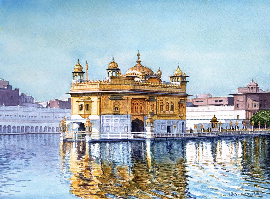 Golden Temple Iii - Golden Temple Amritsar Paintings , HD Wallpaper & Backgrounds