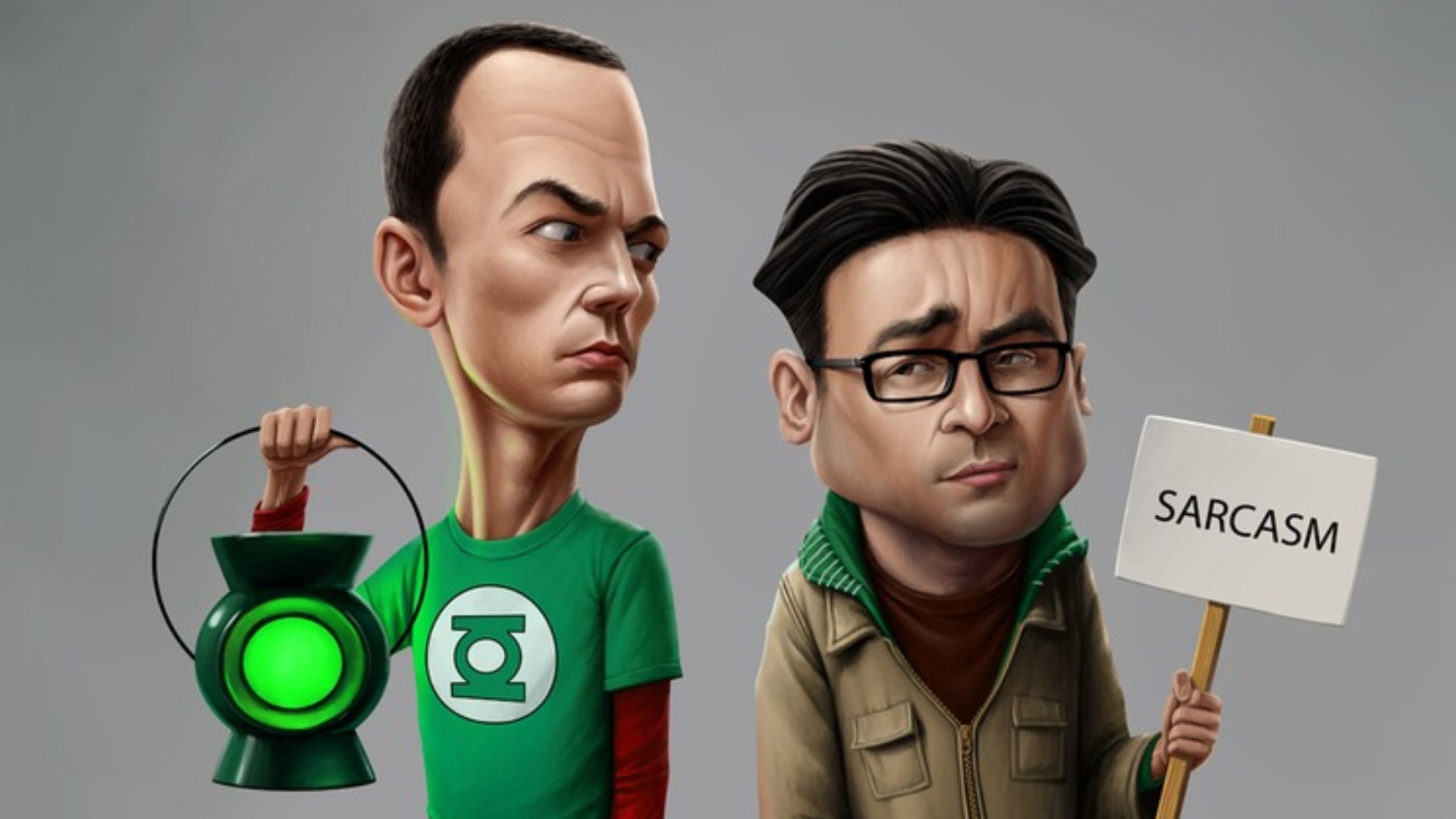 Sarcasm, Cartoon Sheldon And Leonard - Big Bang Theory 1080p , HD Wallpaper & Backgrounds