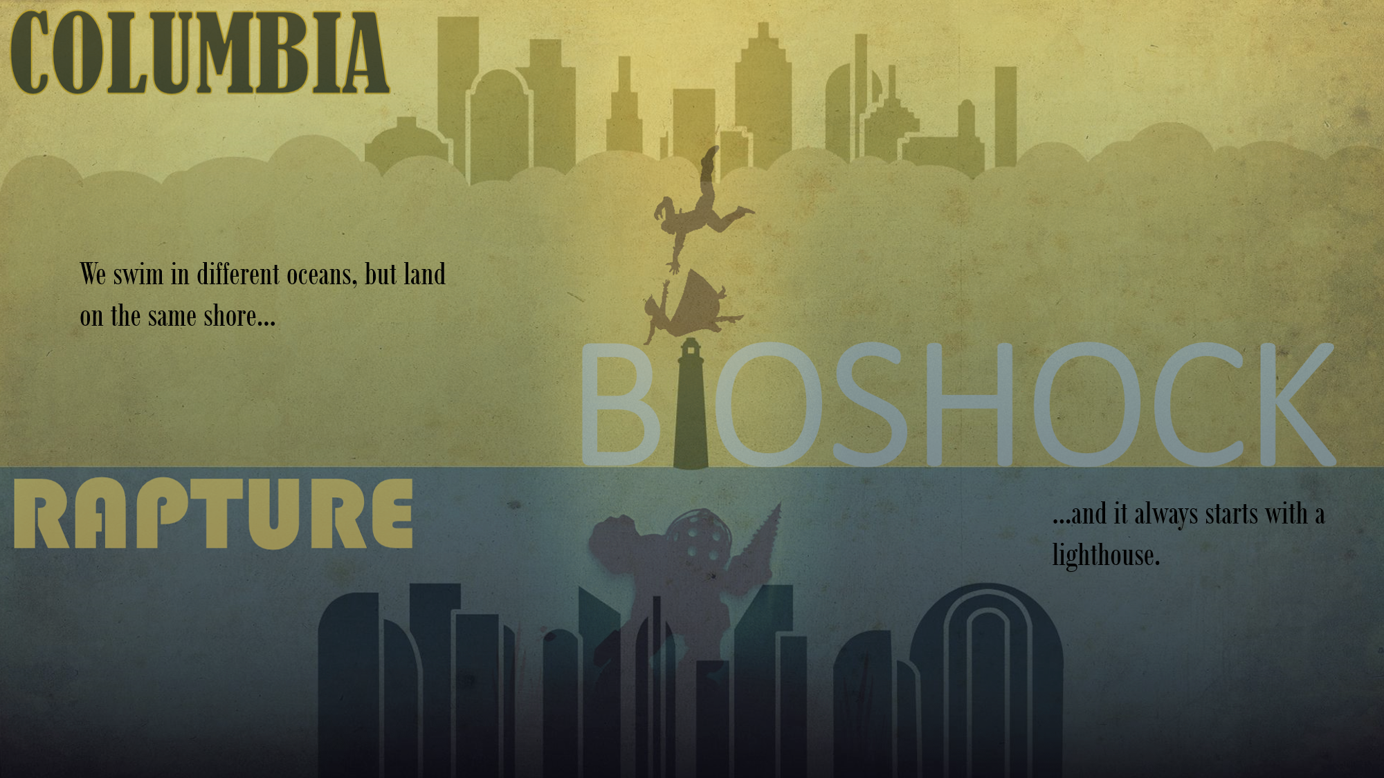 Big Daddy Bioshock Elizabeth Rapture - Rapture City , HD Wallpaper & Backgrounds
