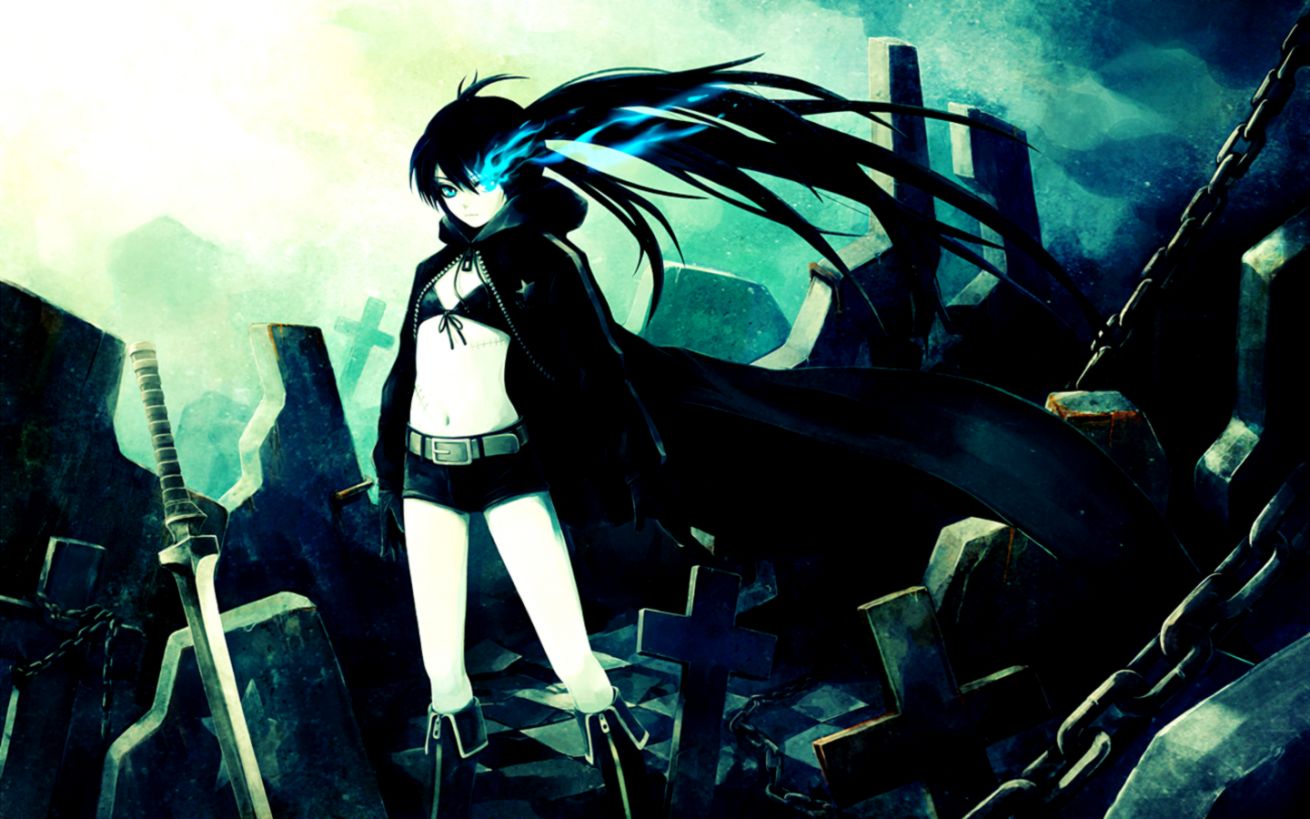 Black Rock Shooter Wallpaper Best Wallpapers Hd Gallery - Black Rock Shooter Anime Girl , HD Wallpaper & Backgrounds