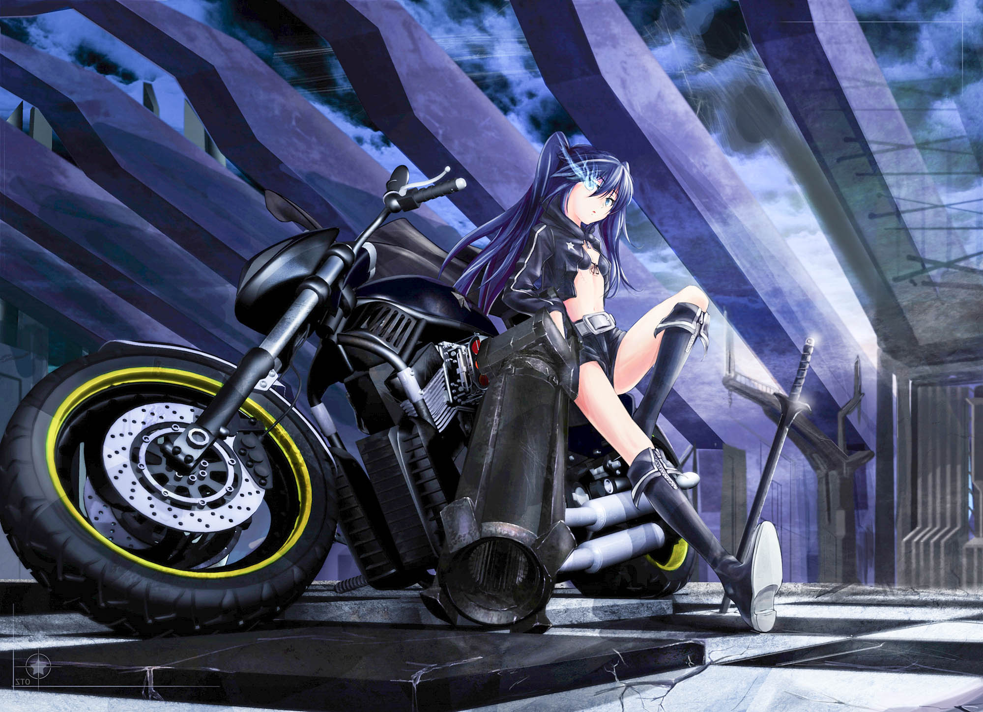 Black Rock Shooter New Hd Wallpapers - Black Rock Shooter Motorcycle , HD Wallpaper & Backgrounds