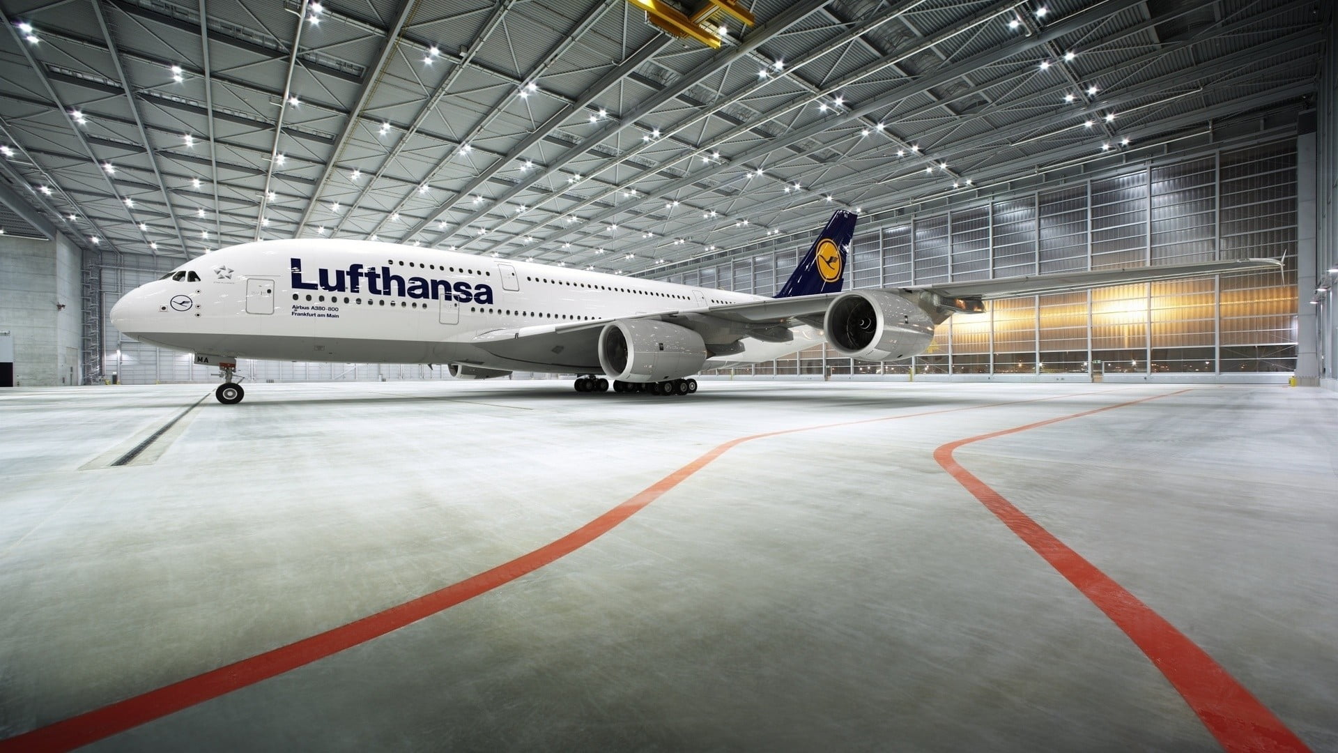 White Lufthansa Commercial Airplane, Airplane, Airbus, - Ufo High Bay Light Application , HD Wallpaper & Backgrounds