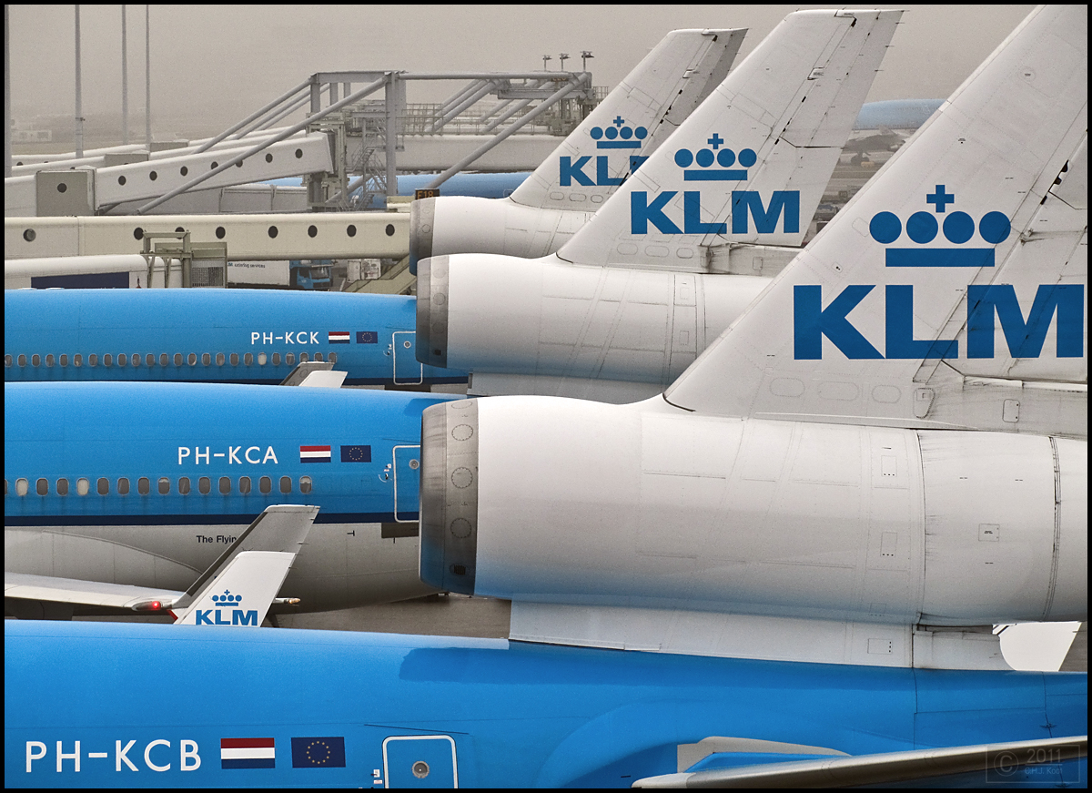 Three Klm Md-11's At Schiphol - Klm Md 11 Op Schiphol , HD Wallpaper & Backgrounds