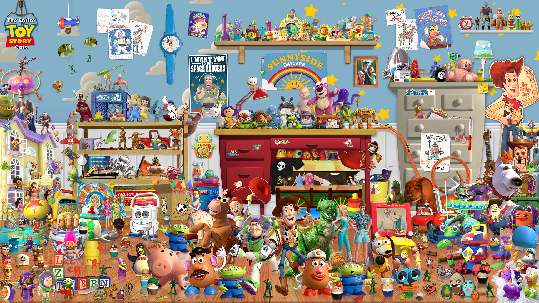 The Entire Toy Story Cast Wallpaper - Toy Story Side Characters , HD Wallpaper & Backgrounds