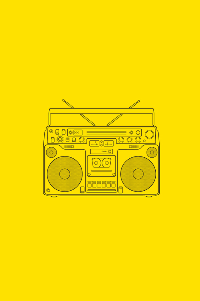 Boombox Iphone Wallpaper - Music Yellow , HD Wallpaper & Backgrounds